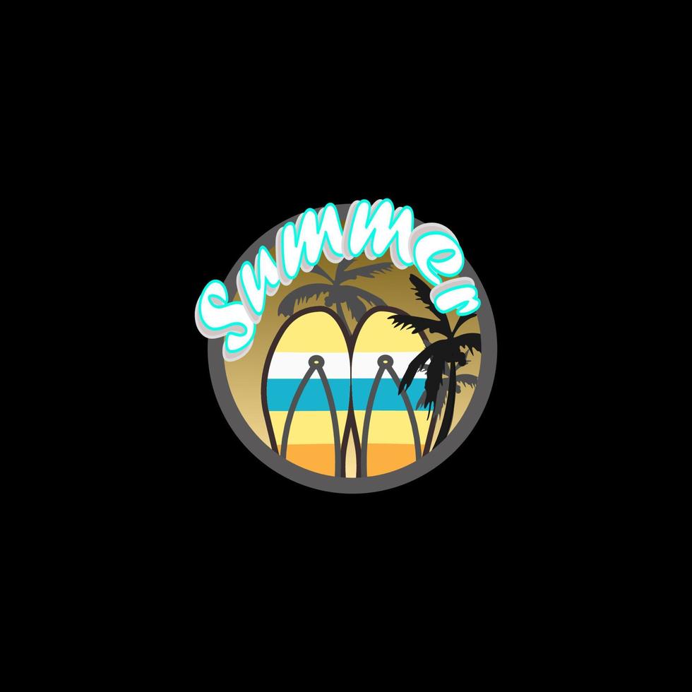 summer ilustration with sandal vector