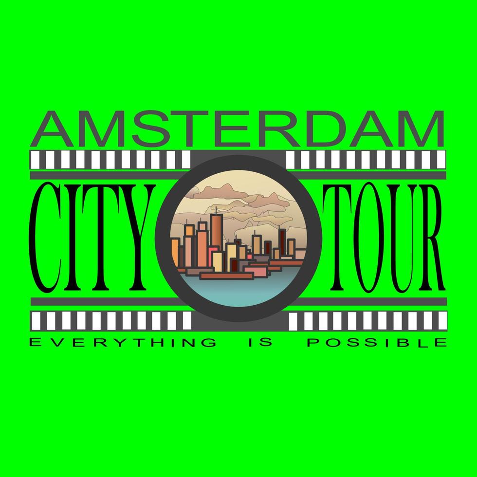 Amsterdam ciudad gira trasfondo ilustración vector