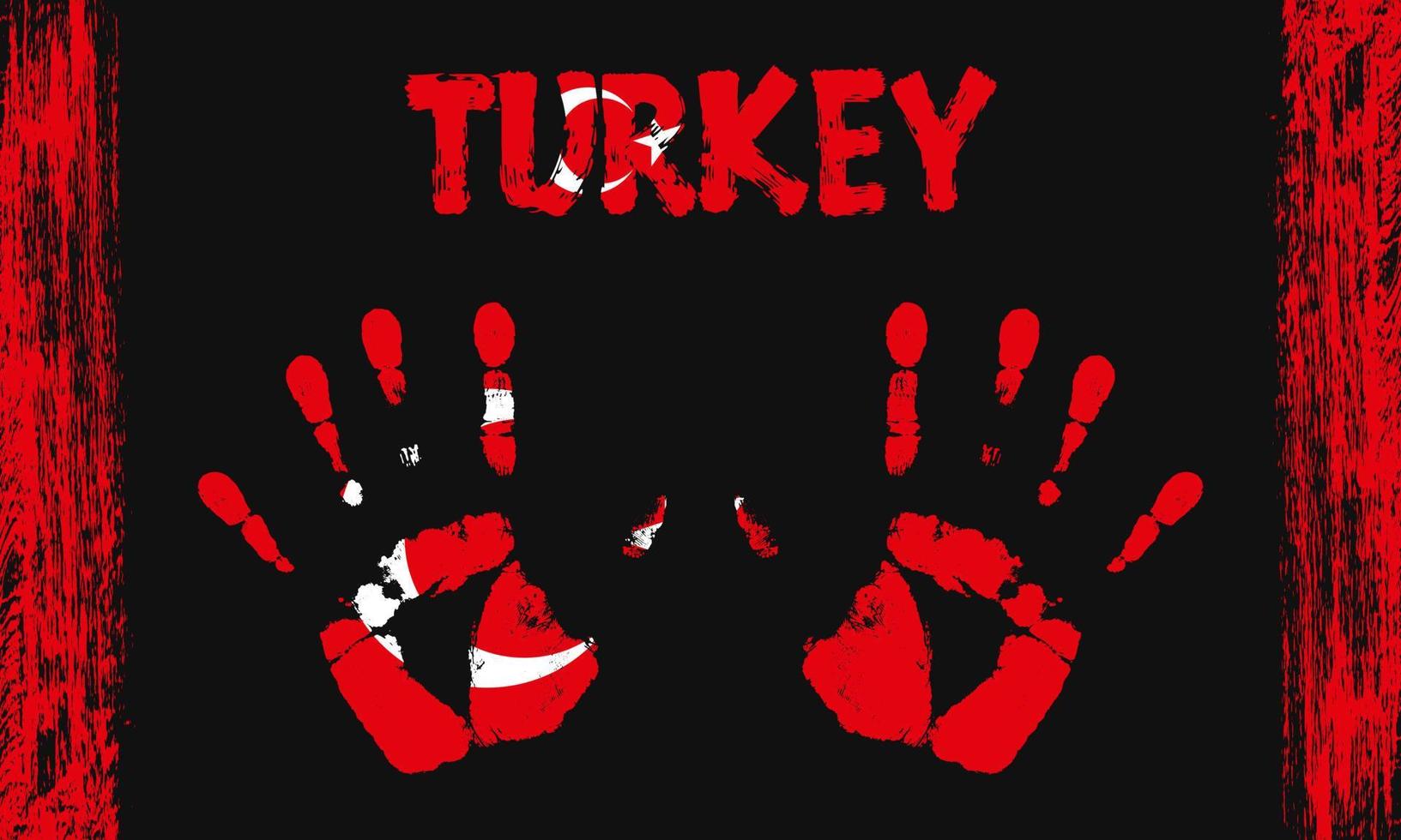 Vector flag of Turkey with a palm