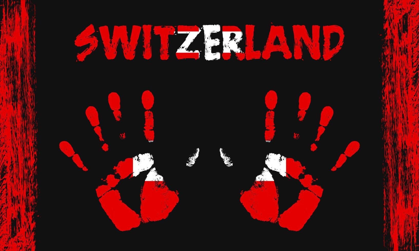 vector bandera de Suiza con un palma