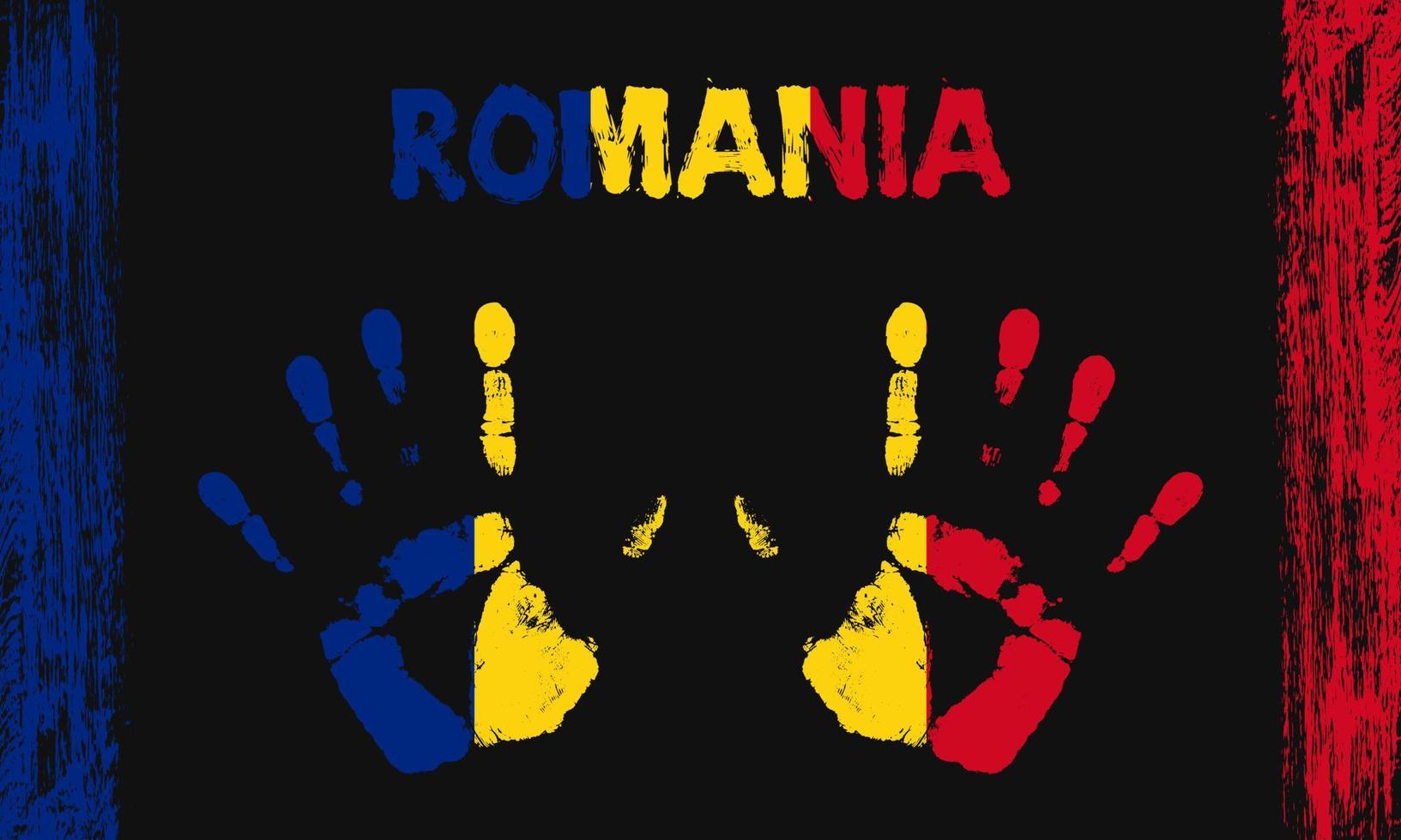 Vector flag of Romania with a palm
