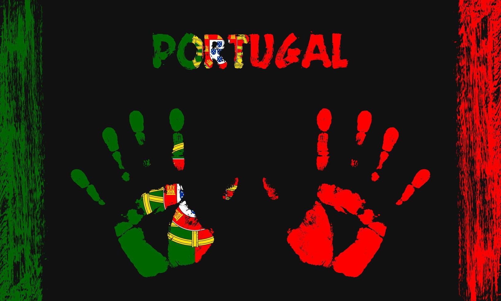Vector flag of Portugal with a palm