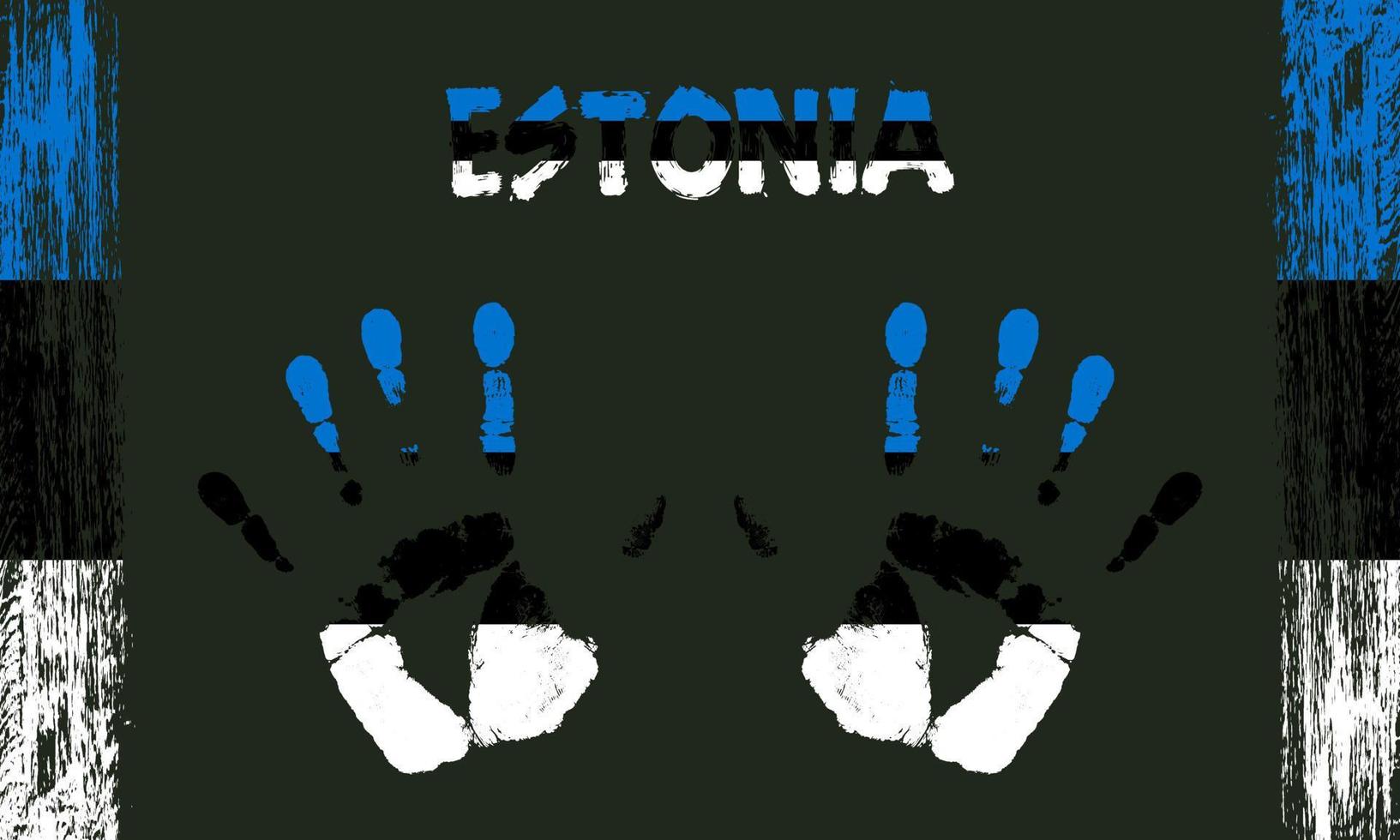Vector flag of Estonia with a palm
