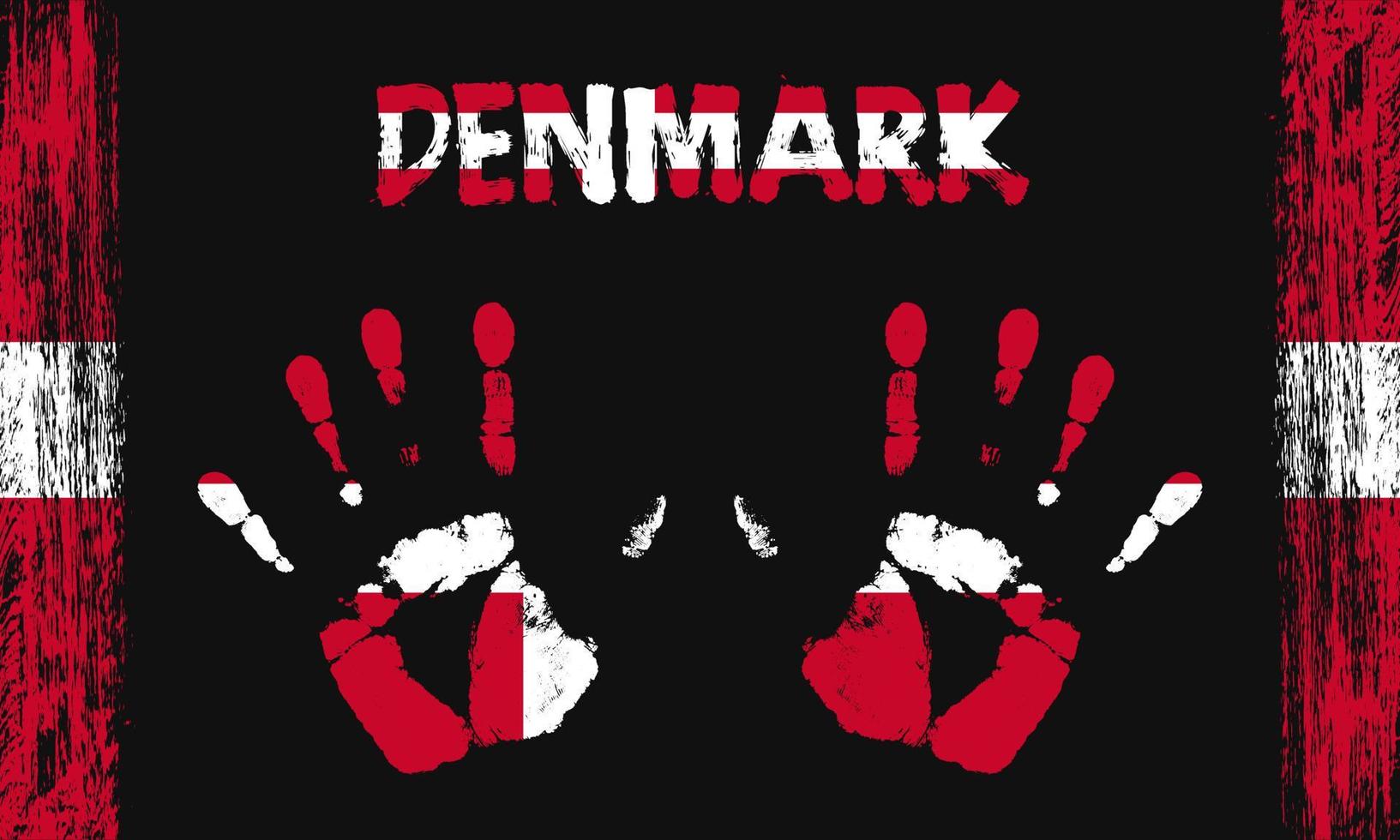 Vector flag of Denmark with a palm