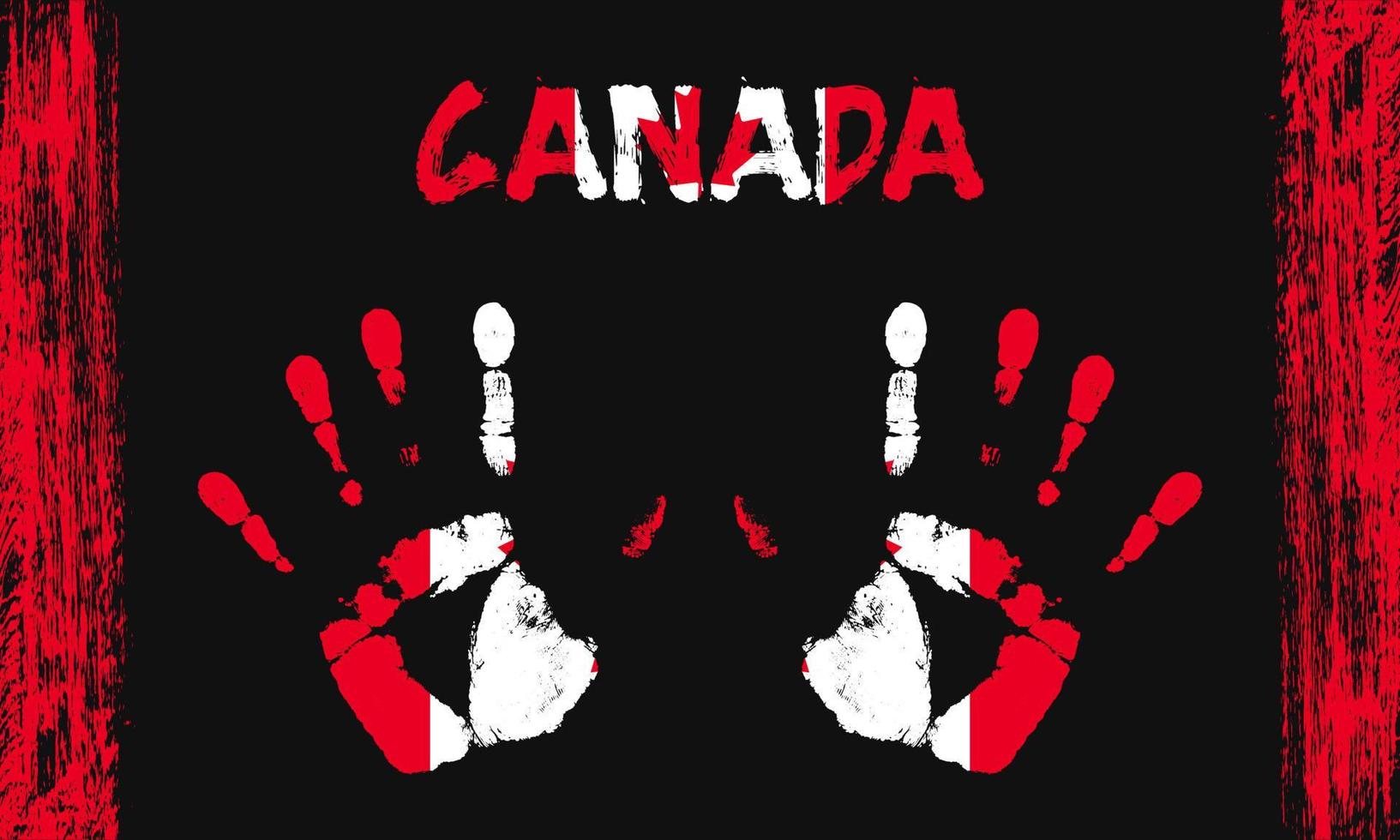 Vector flag of Canada with a palm