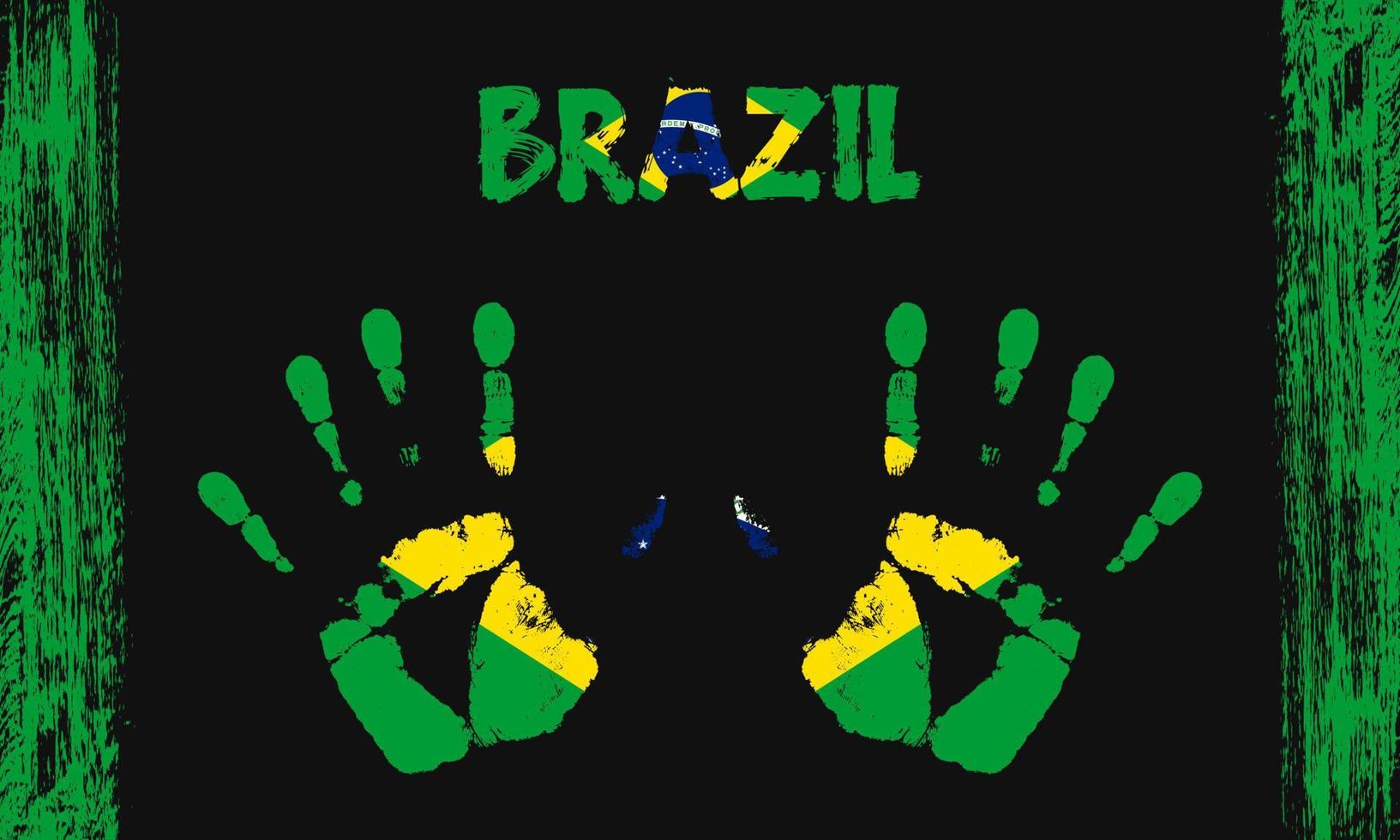 Vector flag of Brazil with a palm