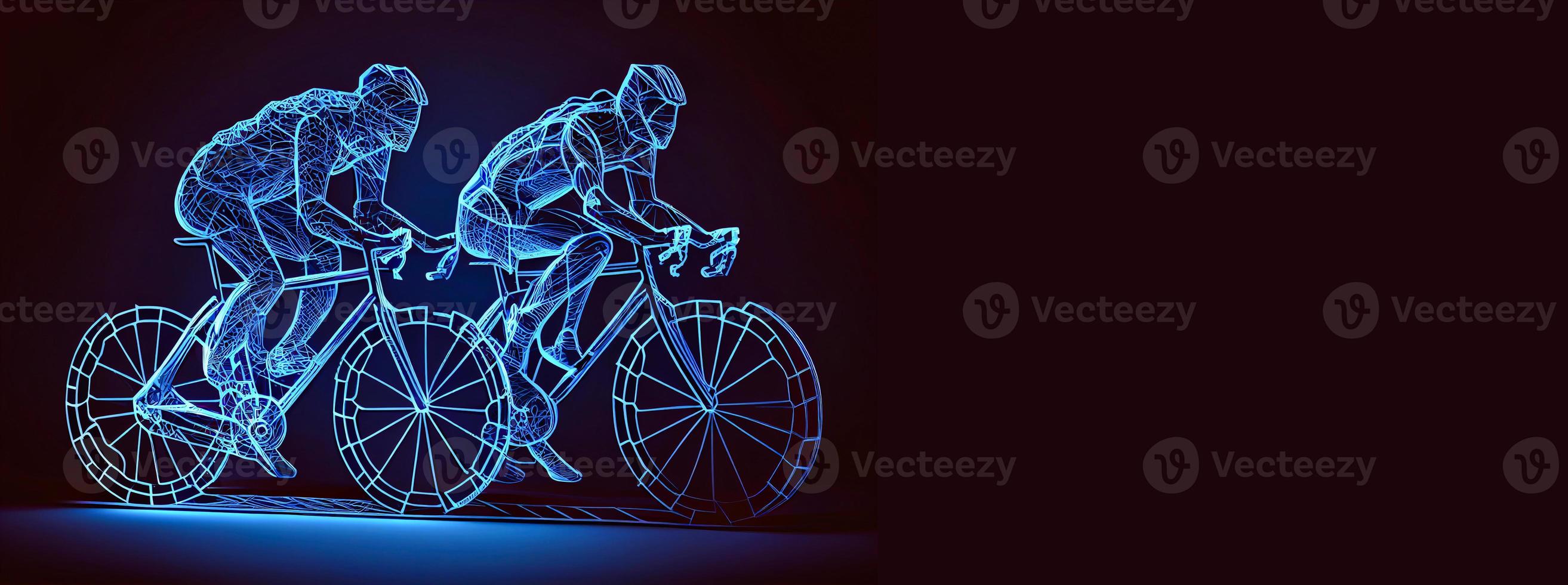 profesional ciclista involucrado en un bicicleta carrera. obra de arte en el estilo de pintar golpes ai foto