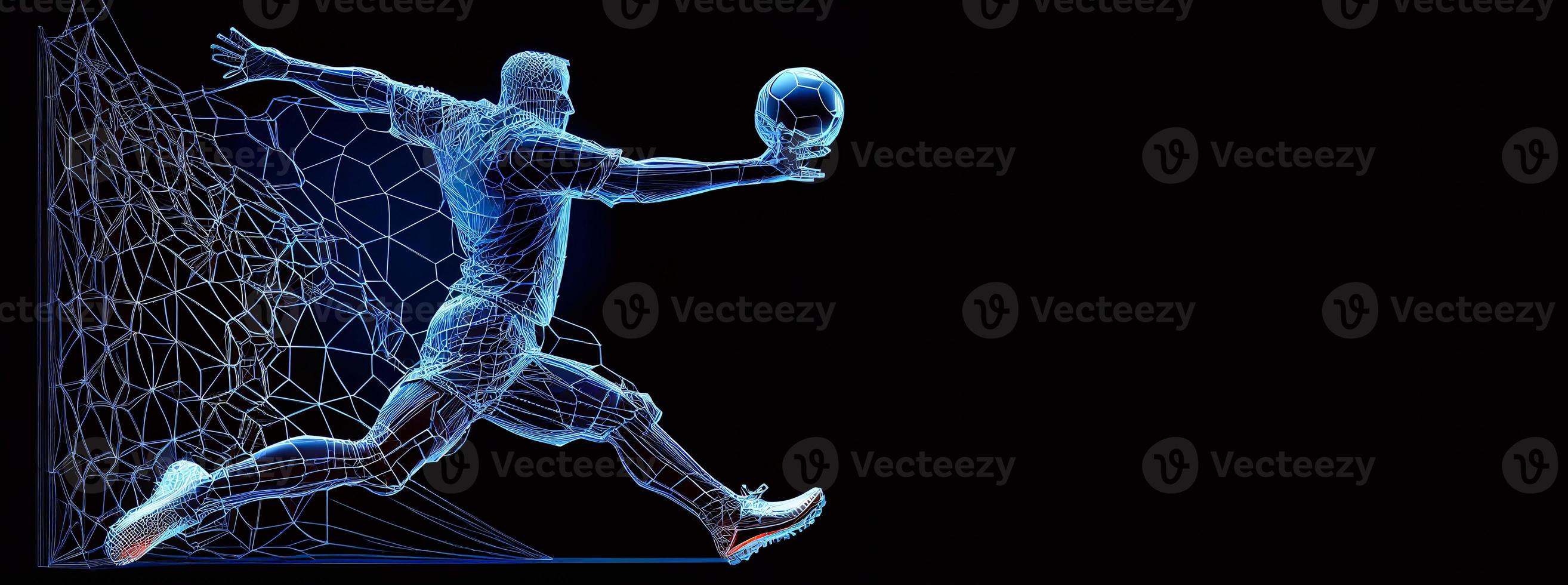 Soccer player with a graphic trail AI photo