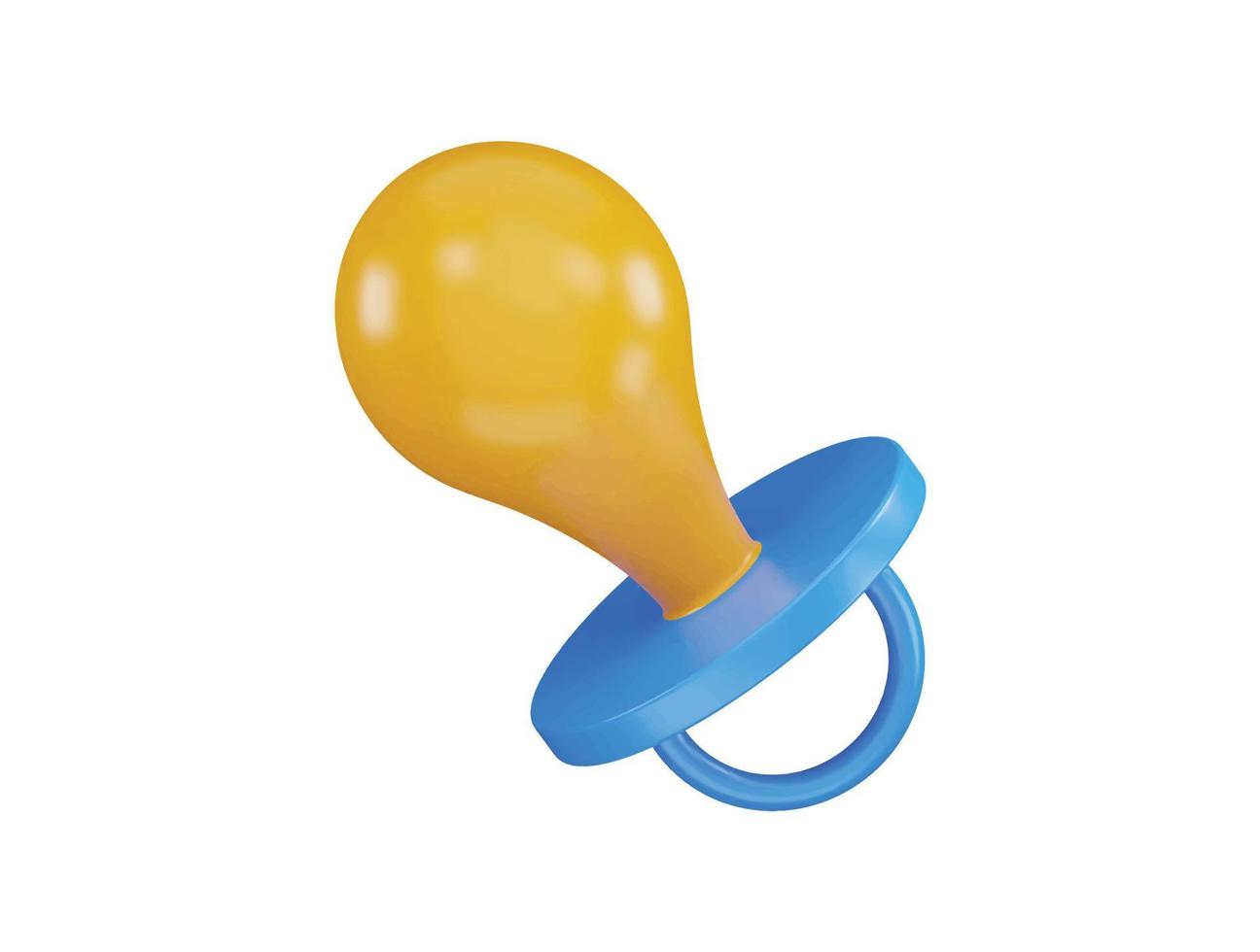 Baby pacifier icon 3d rendering vector illustration