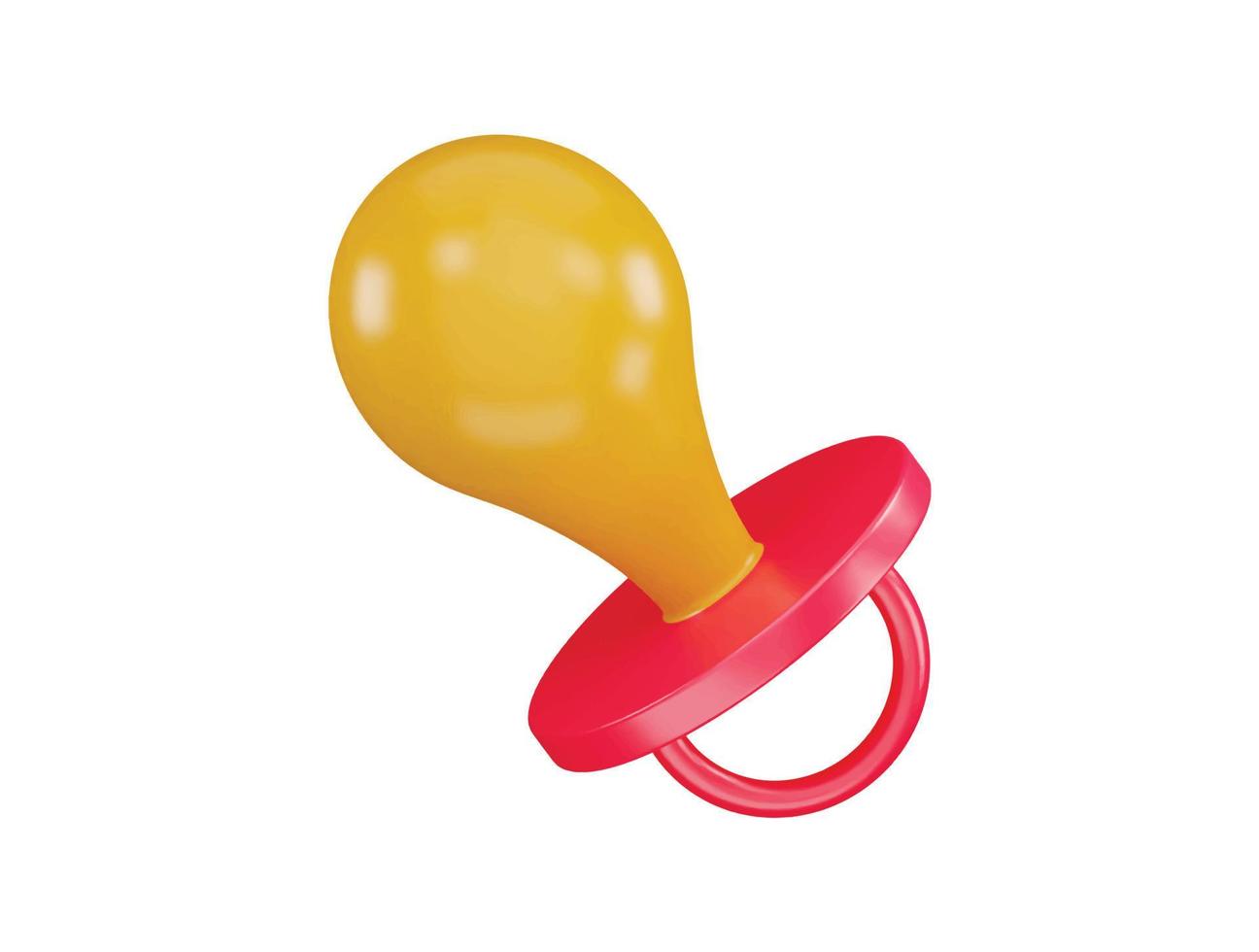 Baby pacifier icon 3d rendering vector illustration