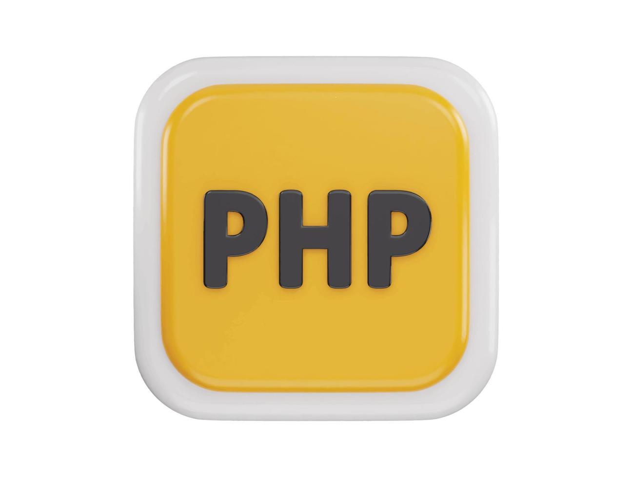 php programación icono 3d representación vector ilustración