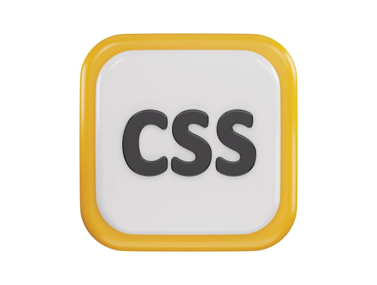 css programación icono 3d representación vector ilustración