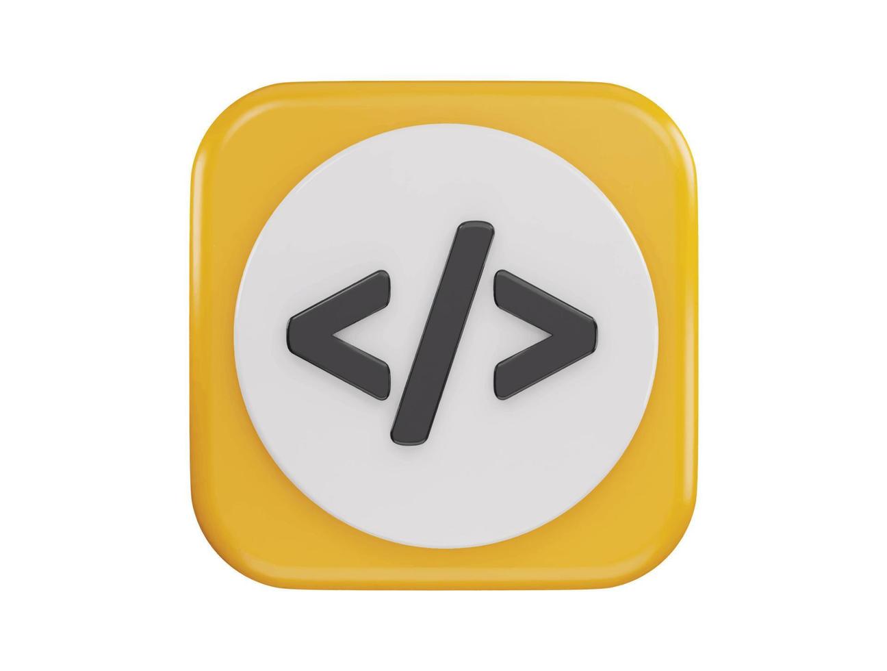 code programing icon 3d rendering vector illustration