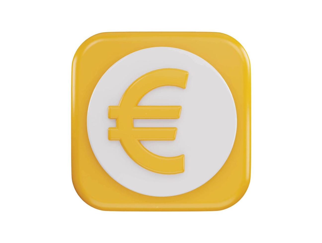 euro sign icon 3d rendering vector illustration