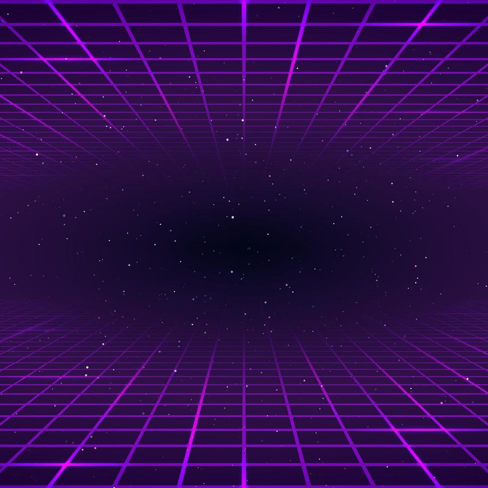 Retro style background. Laser rays purpur color. Cosmic or universe infinity. vector illustration