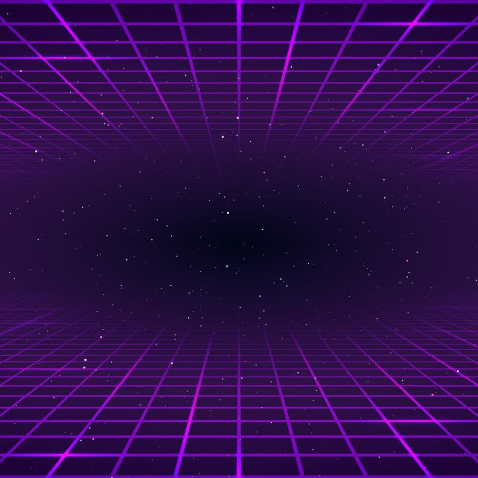 Retro style background. Laser rays purpur color. Cosmic or universe infinity. vector illustration