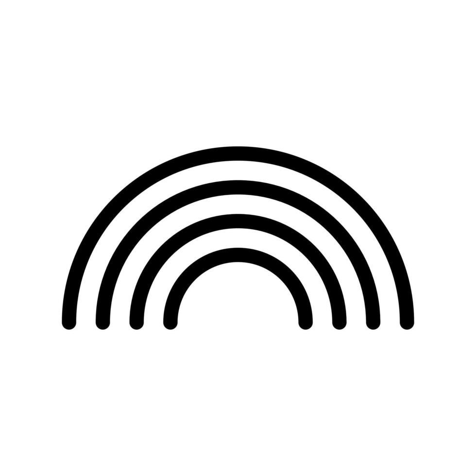 Rainbow icon in line style design isolated on white background. Editable stroke. vector