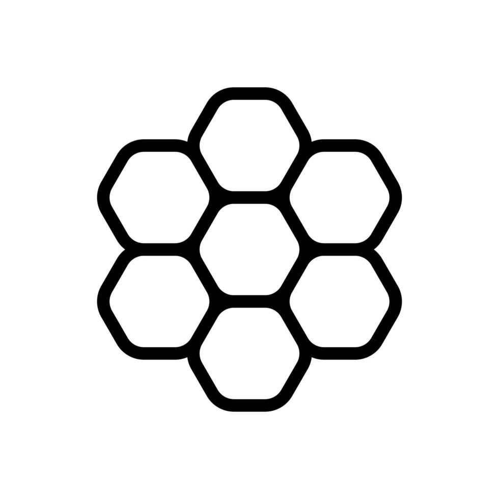 Honeycomb icon in line style design isolated on white background. Editable stroke. vector