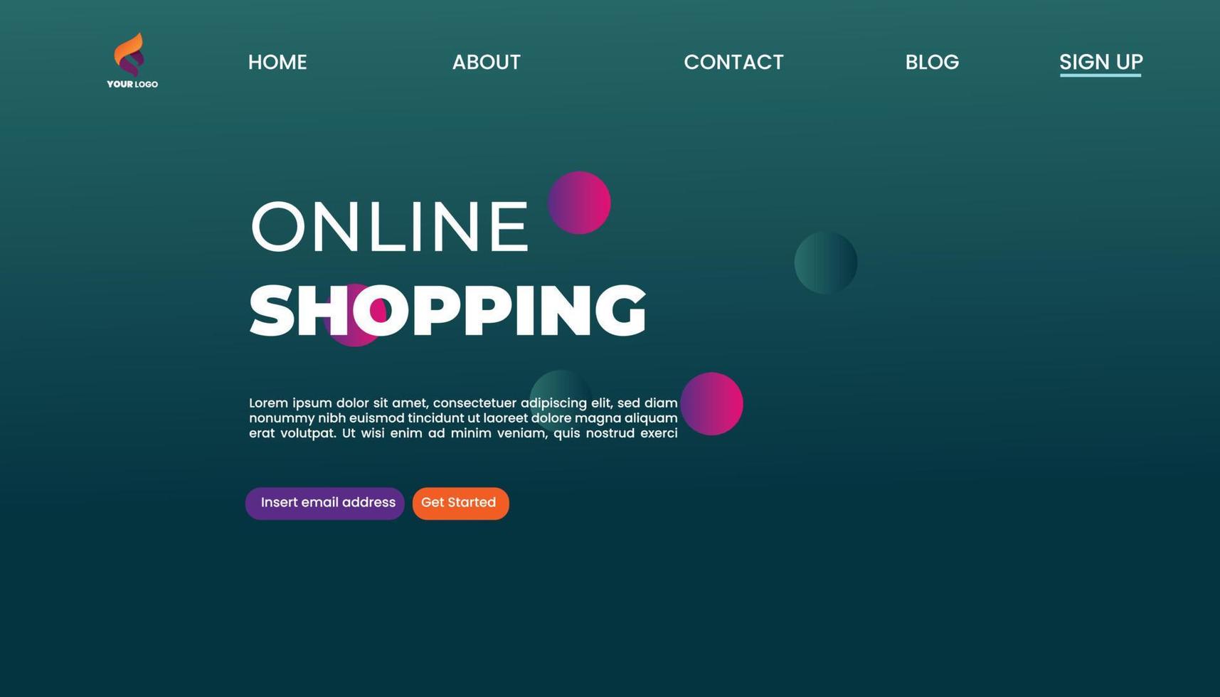 Online Shopping landing page design free vector