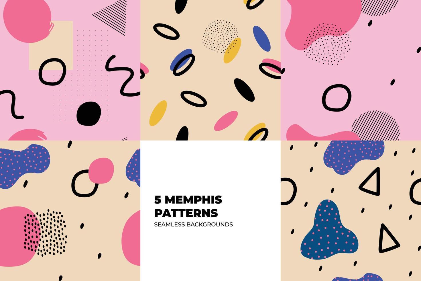 conjunto de patrones de memphis vector