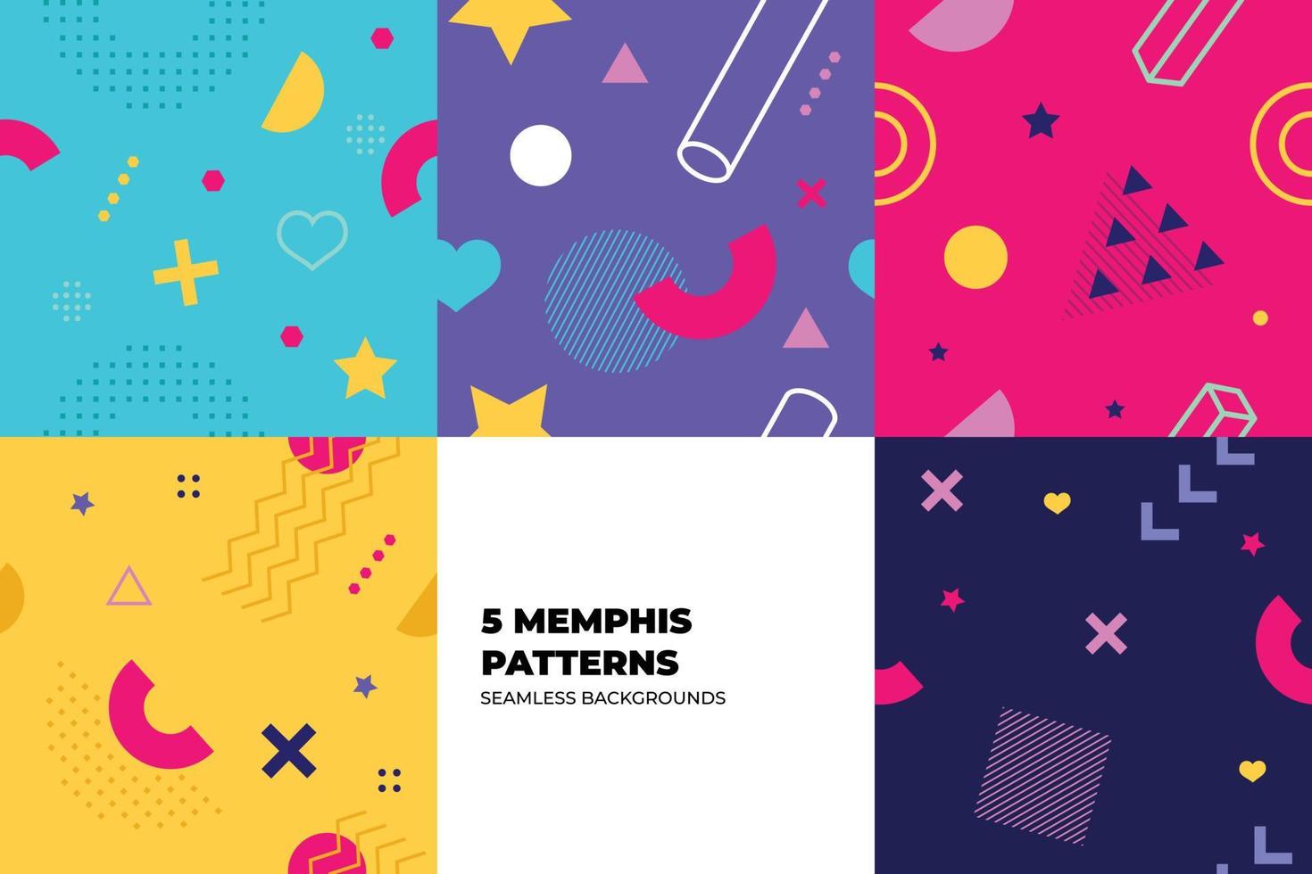 Memphis Background Set vector