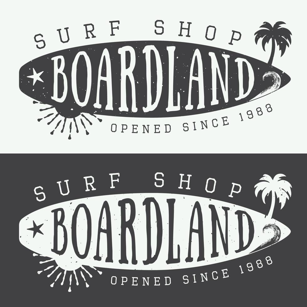 conjunto de surf logotipos, etiquetas, insignias y elementos en Clásico estilo. vector ilustración