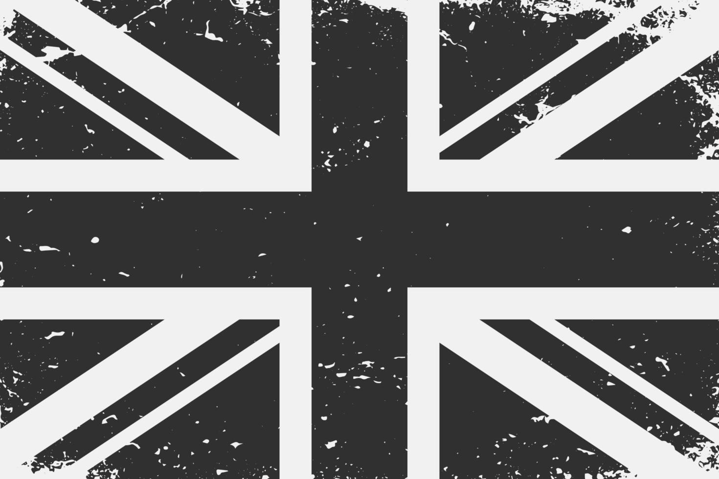 Grunge styled black and white flag Uniteg Kingdom. vector