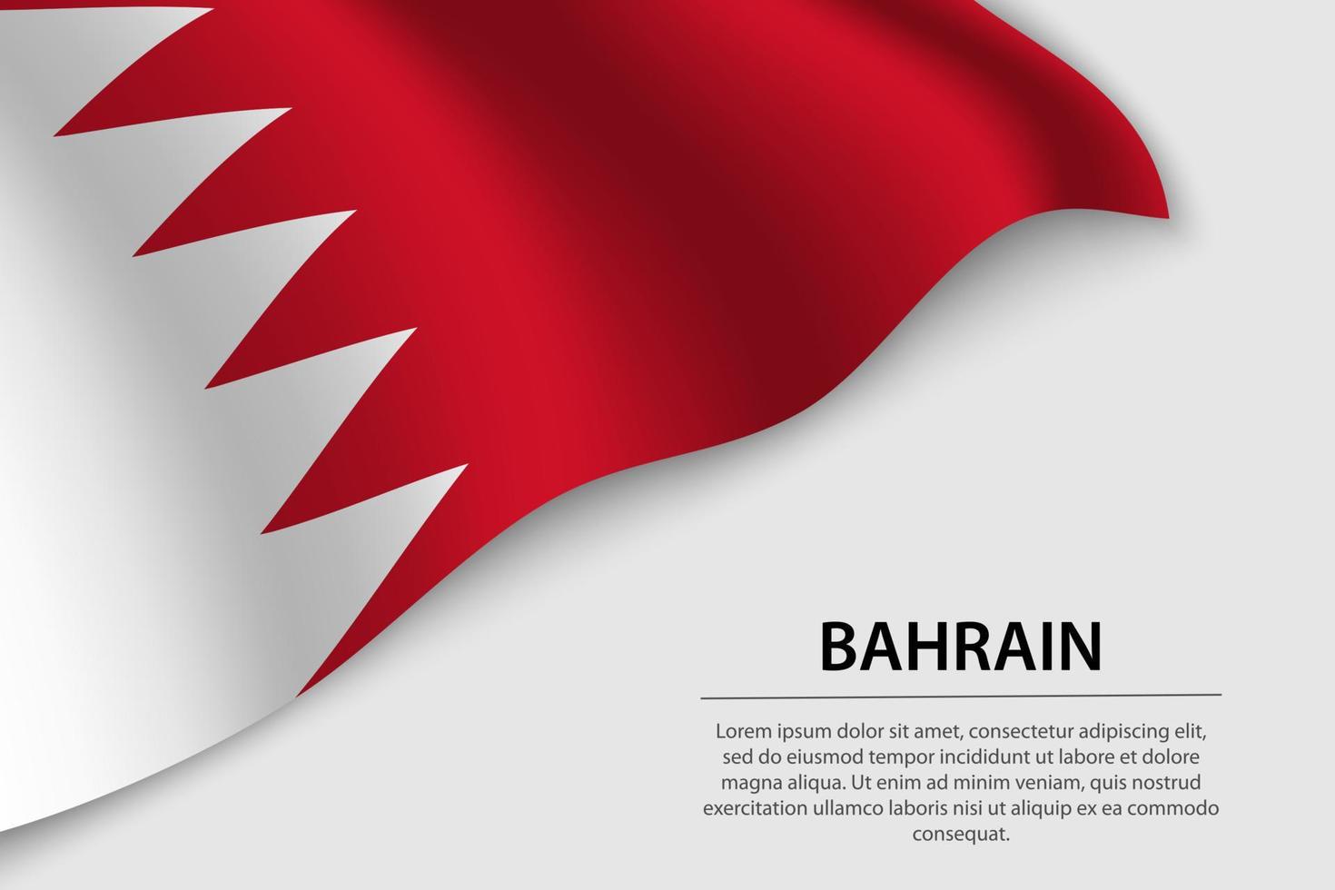 Wave flag of Bahrain on white background. vector