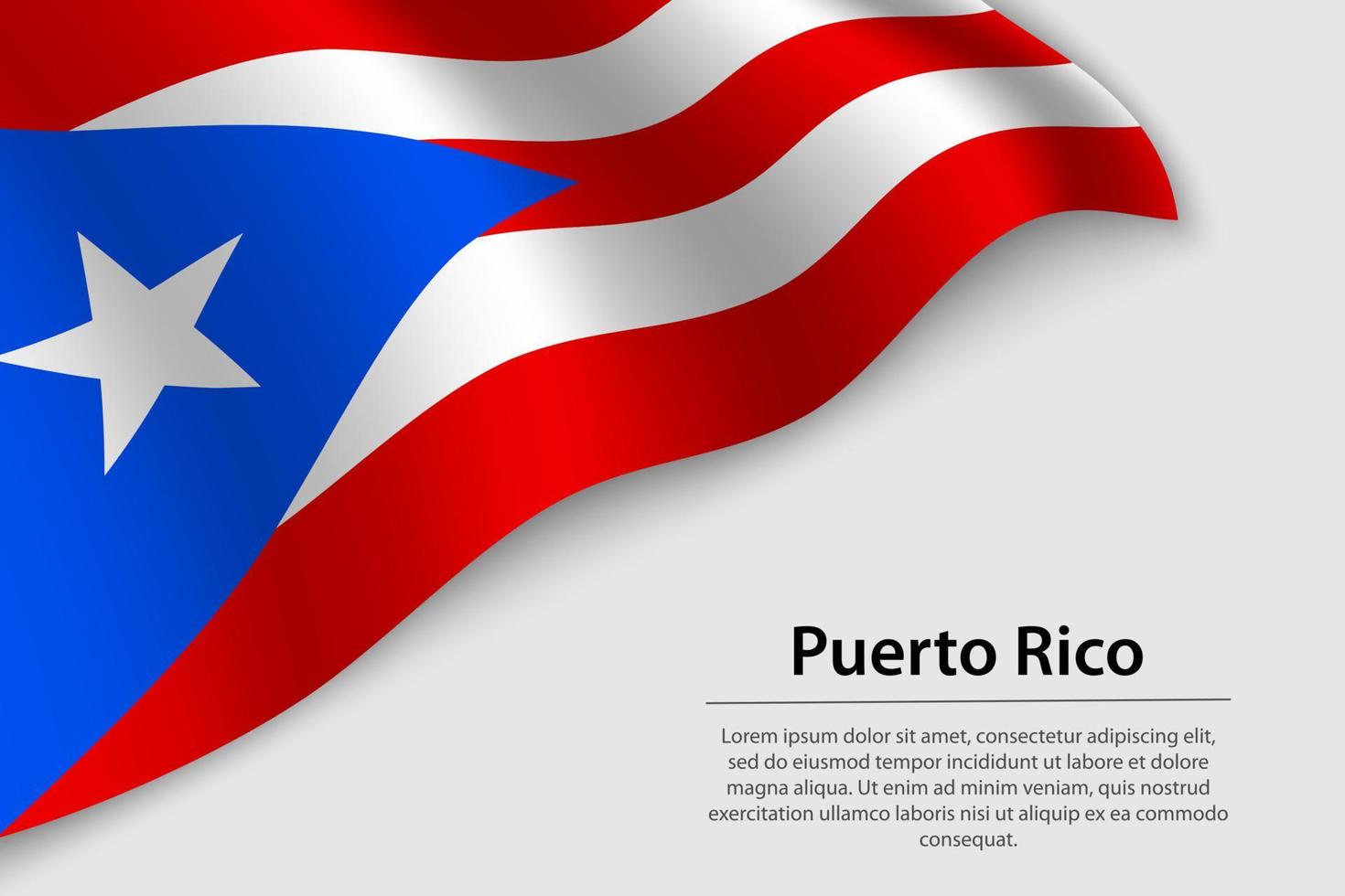 Wave flag of Puerto Rico on white background. vector