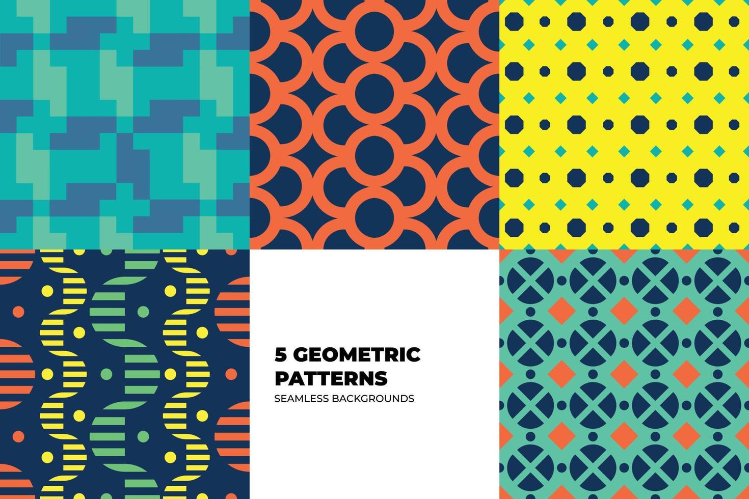 Set of Memphis Pattern. Red, Blue, Yellow Colors. Memphis Style Funky Patterns. Hipster Style 80s-90s. Vector illustration. Suitable for banners, funky posters, flyers, covers.