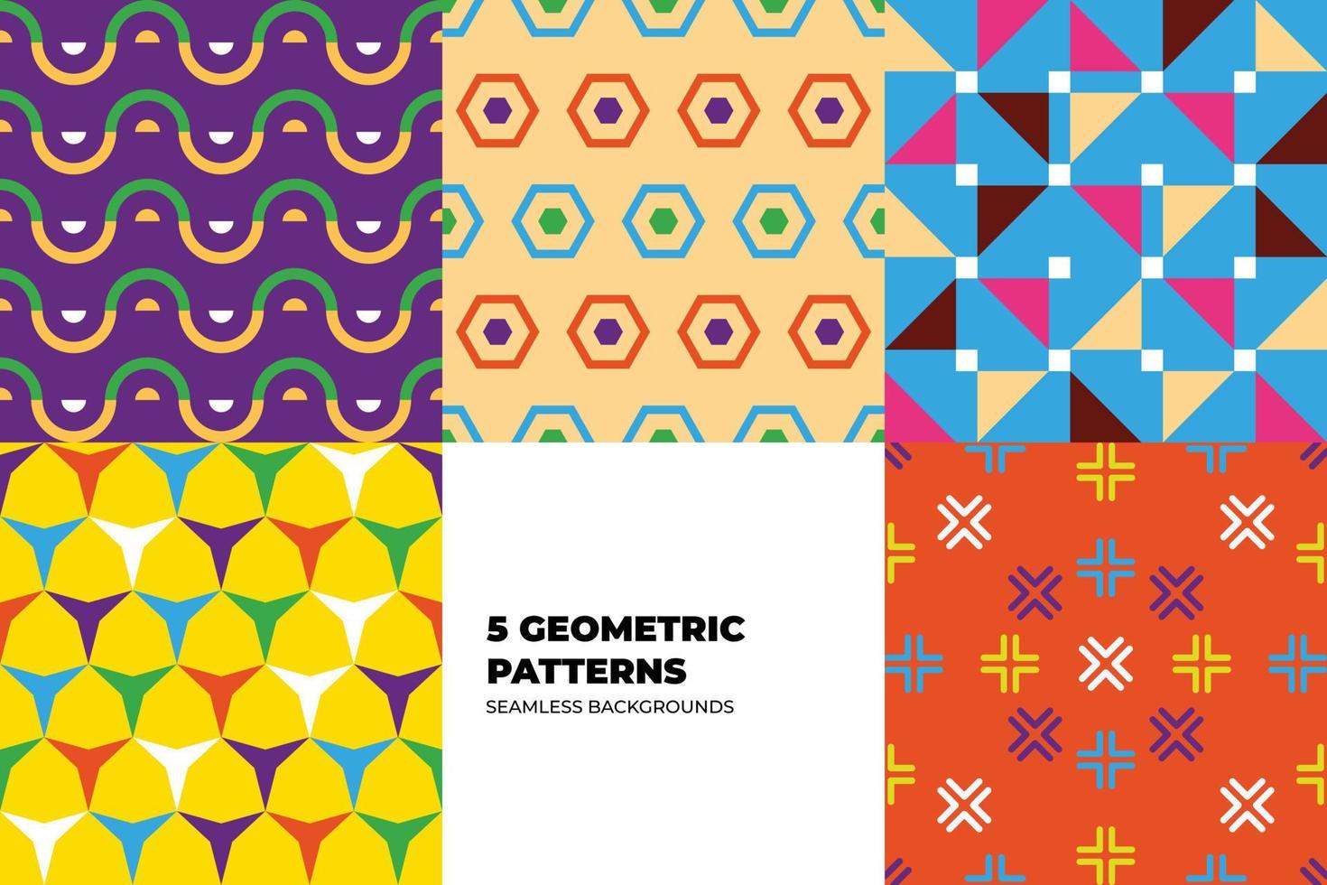 Set of Memphis Pattern. Red, Blue, Yellow Colors. Memphis Style Funky Patterns. Hipster Style 80s-90s. Vector illustration. Suitable for banners, funky posters, flyers, covers.