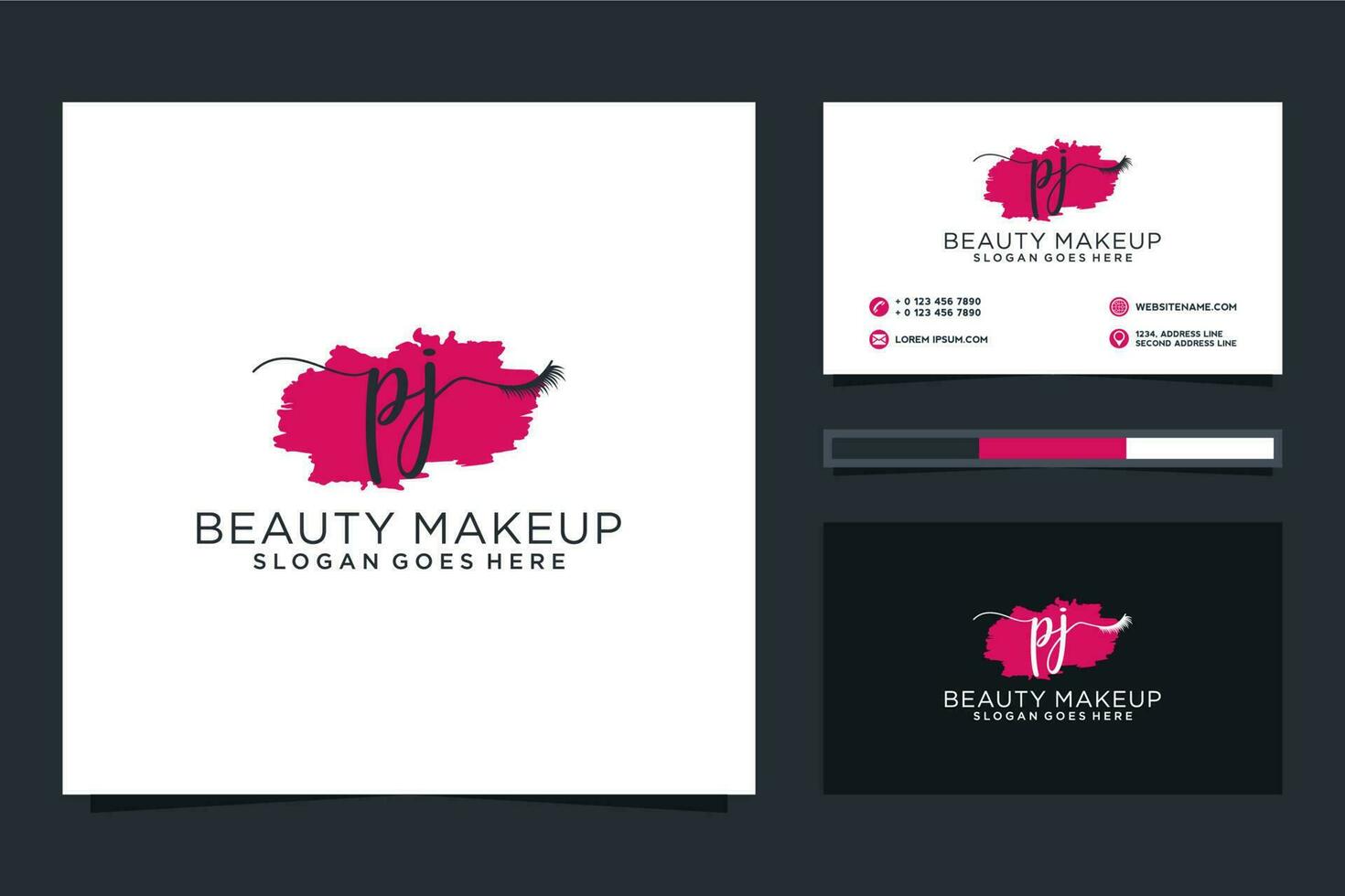 Initial PJ Feminine logo collections and business card template Premium Vector