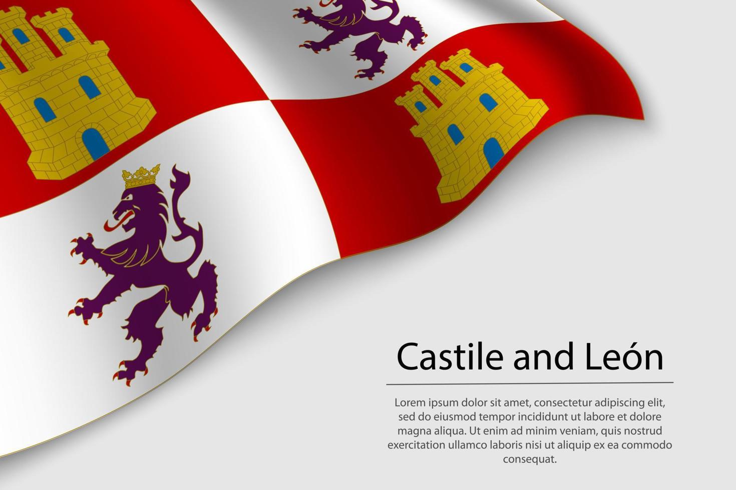wavig flag Castile and Leon vector