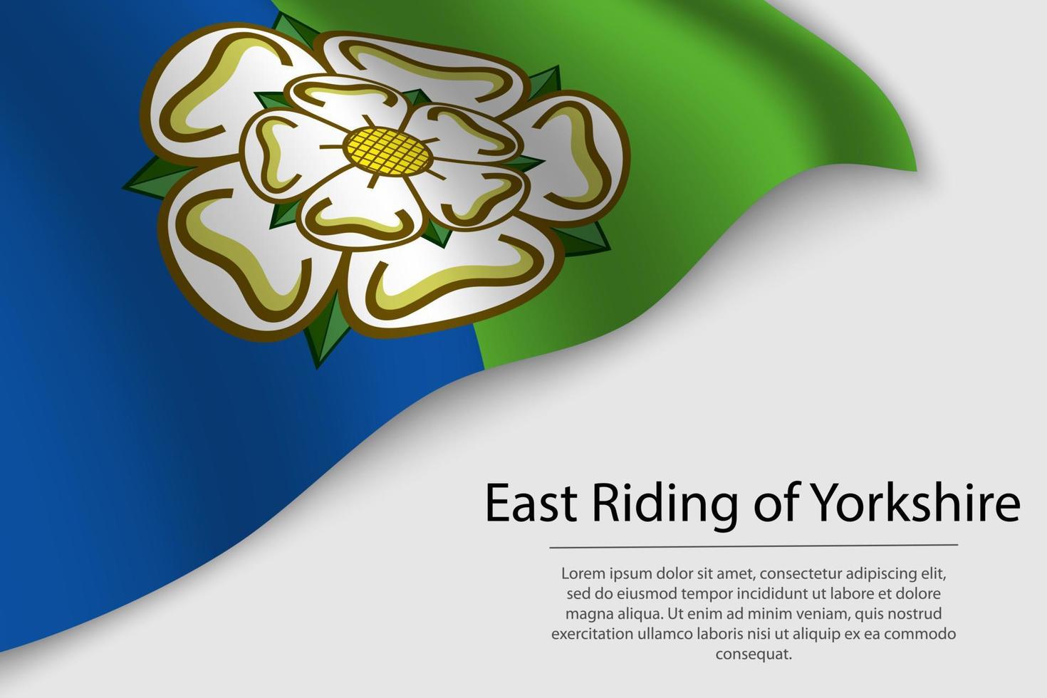Wave flag of East Riding of Yorkshire is a county of England. vector
