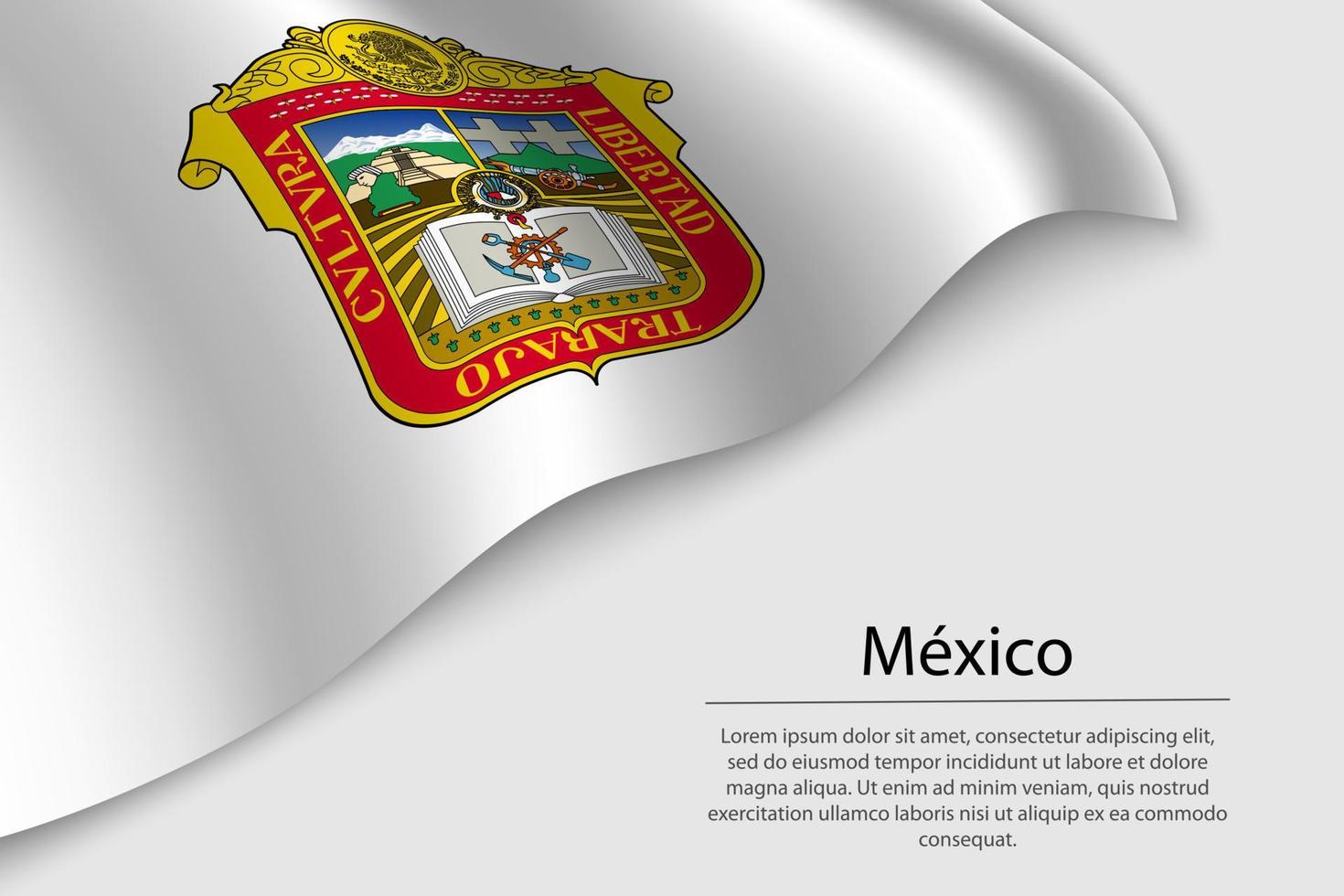 Waviing flag of Mexico vector