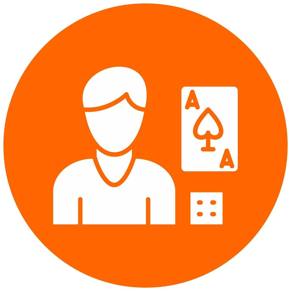 Gambling Addiction Vector Icon Style