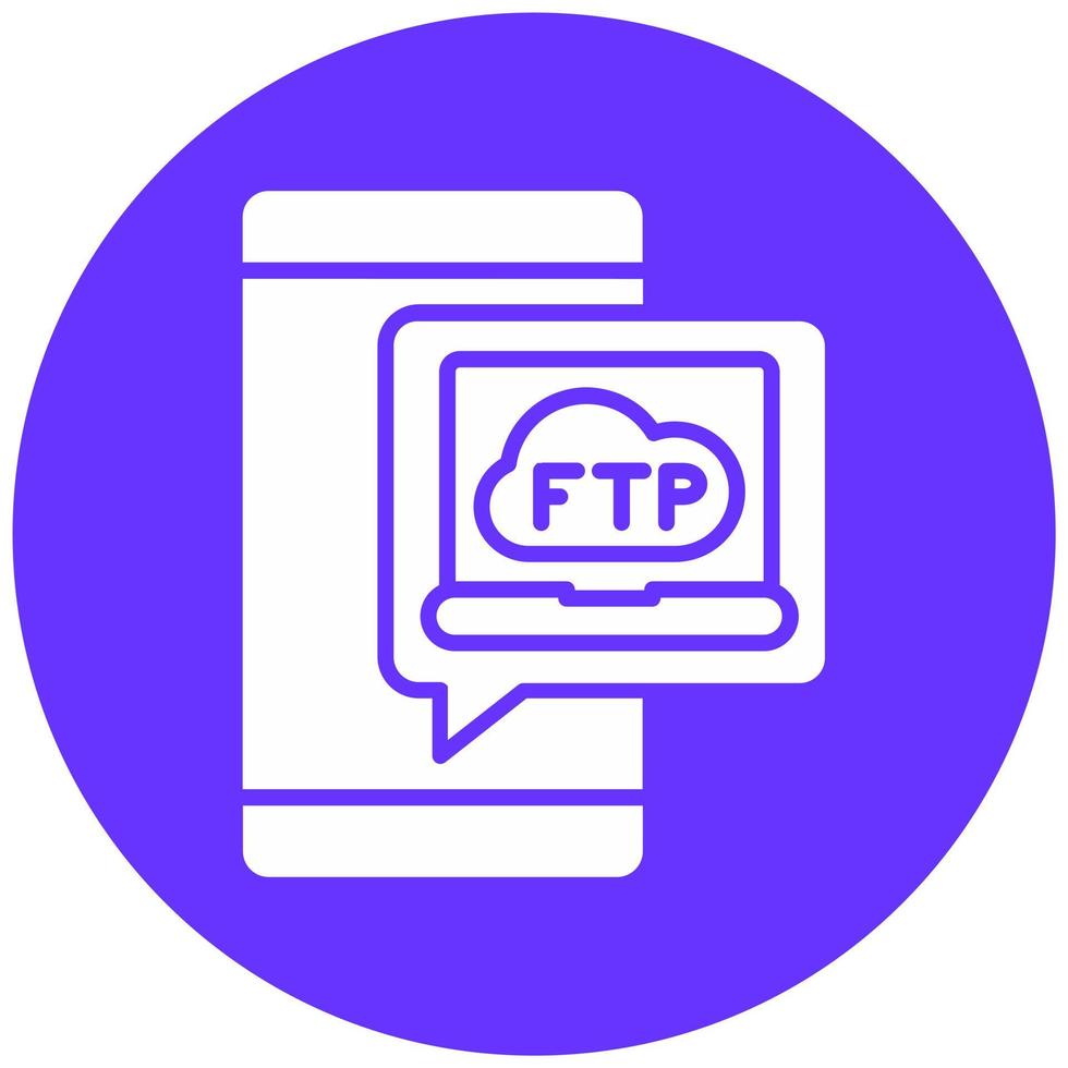 Ftp Protocol Vector Icon Style
