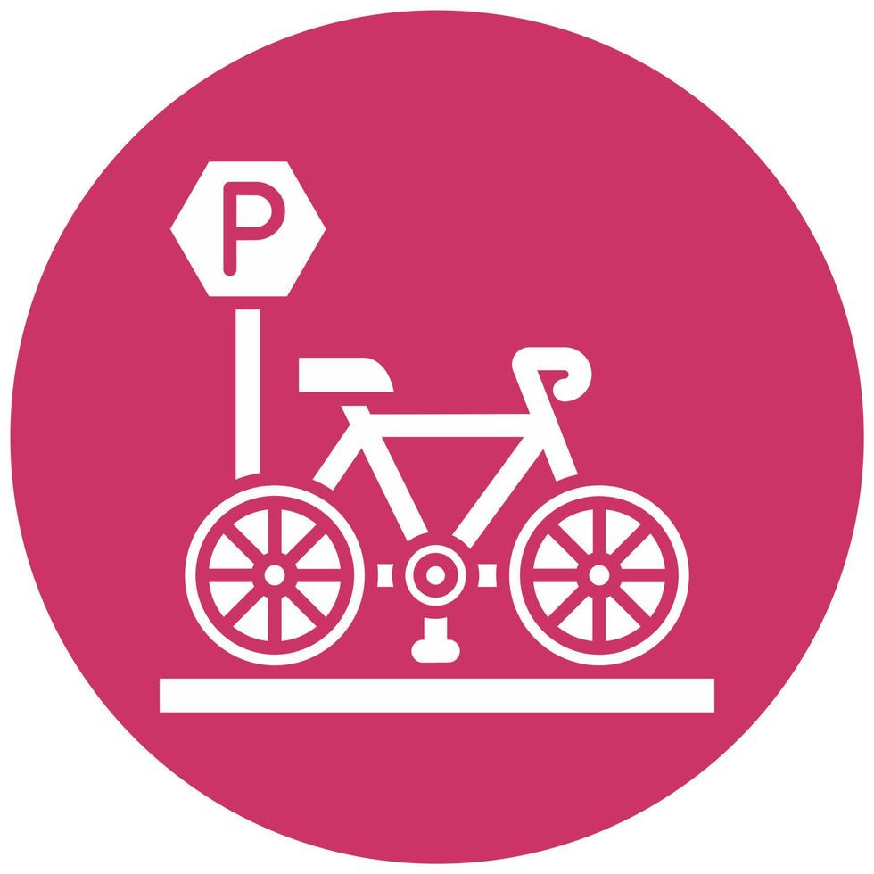 Bicycle Parking Vector Icon Style