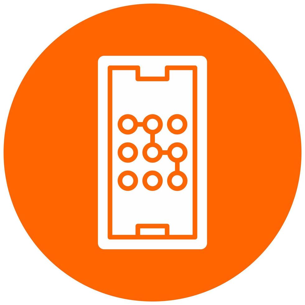 Mobile Pattern Lock Vector Icon Style