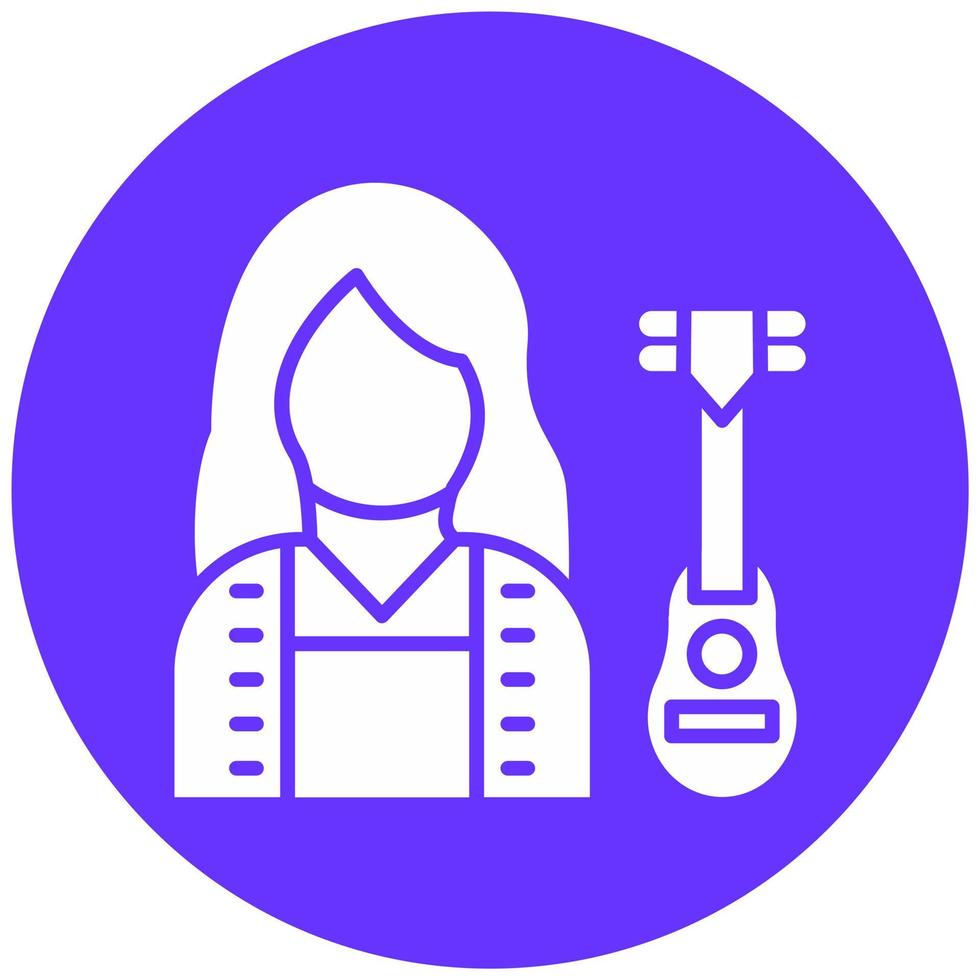 Musician Female Vector Icon Style