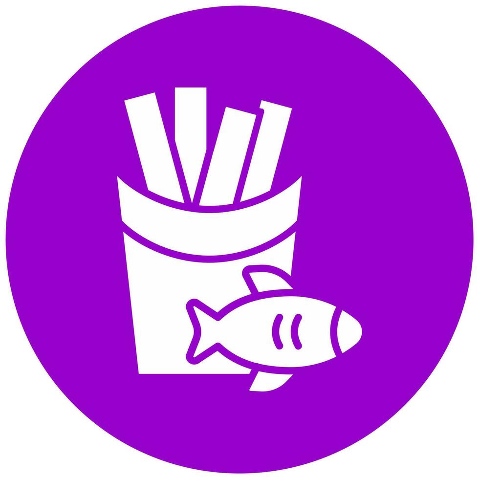 pescado y papas fritas vector icono estilo