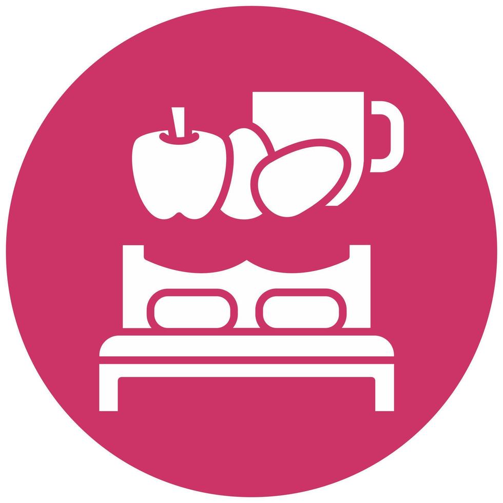 cama desayuno vector icono estilo