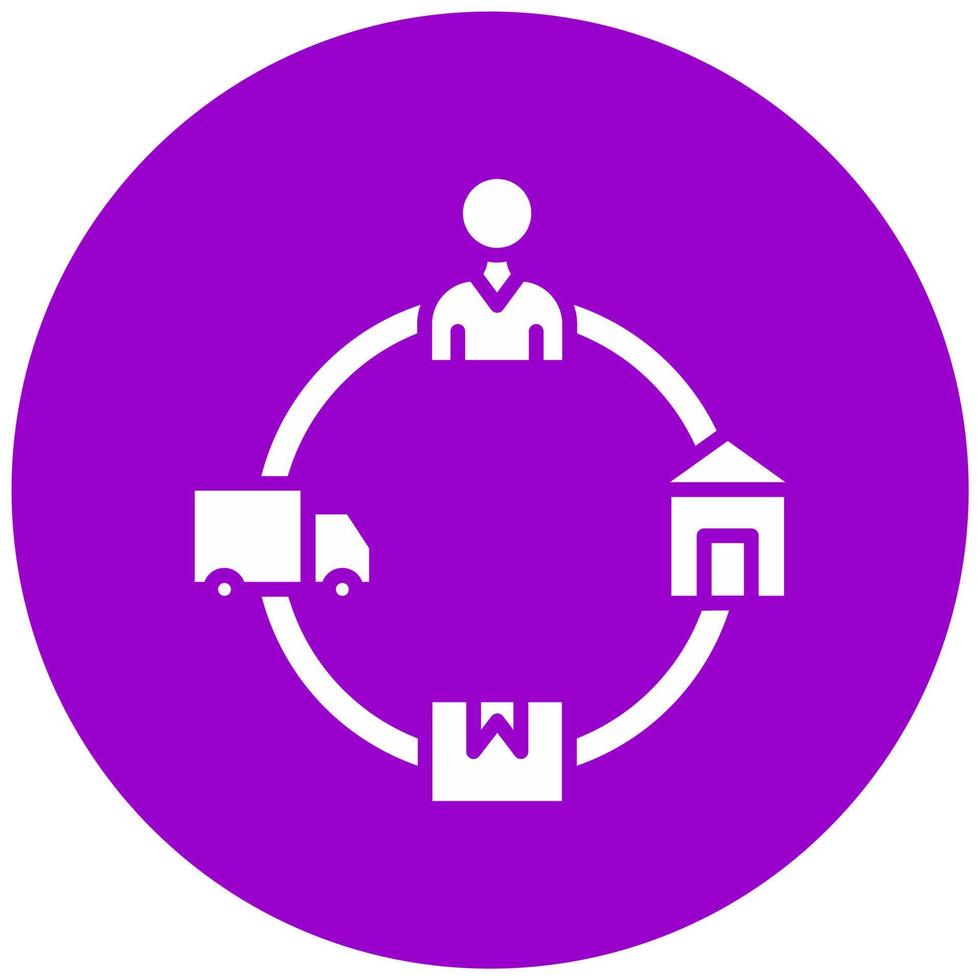 Circular Supply Chain Vector Icon Style