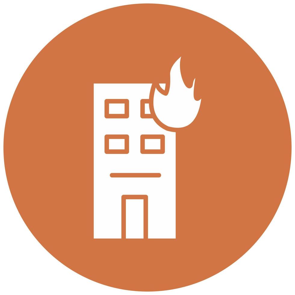 edificio fuego vector icono estilo