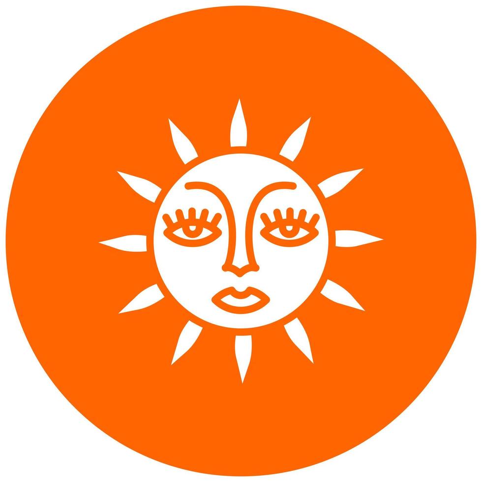 Sun with Face Vector Icon Style