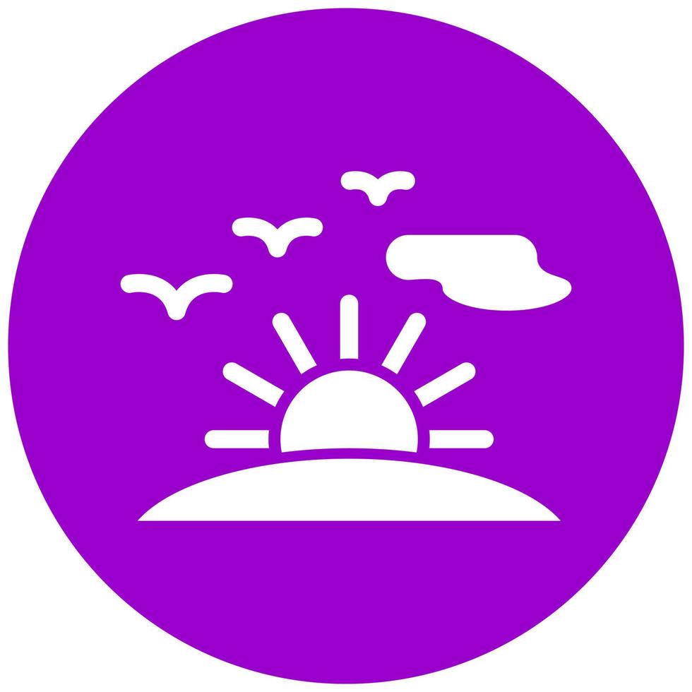 Sunset Vector Icon Style