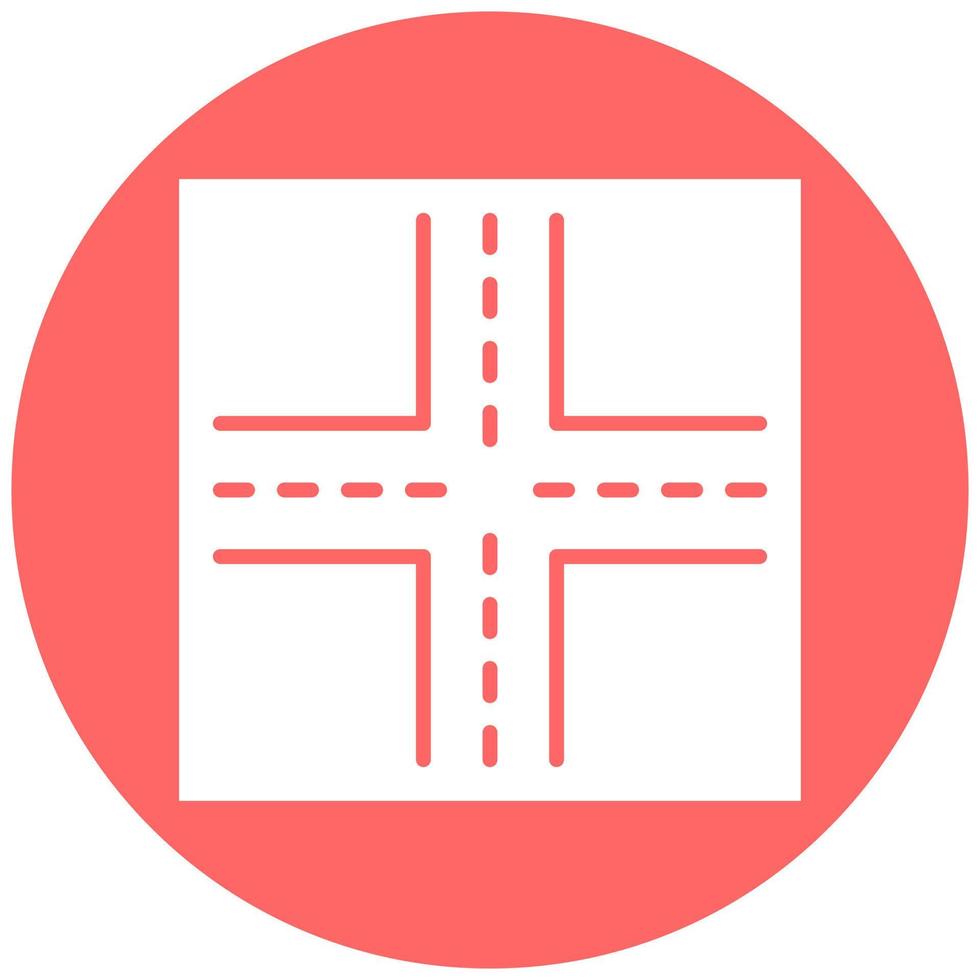 Vector Design Four Way Intersection Vector Icon Style