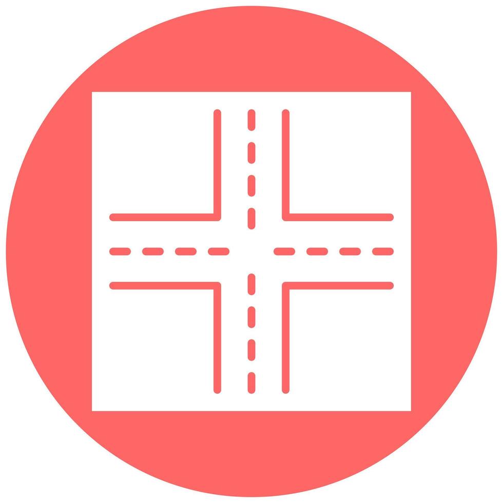 Vector Design Four Way Intersection Vector Icon Style