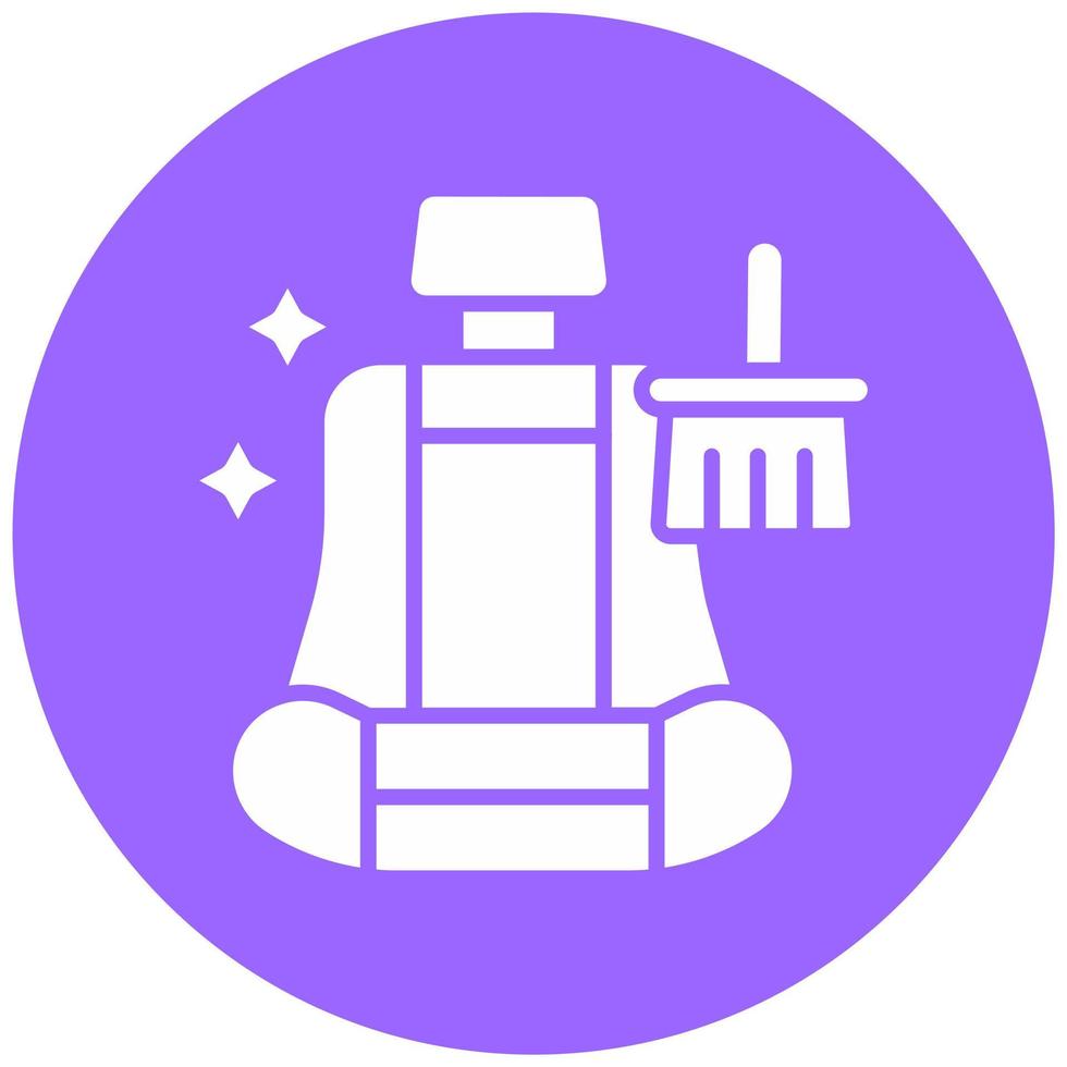 Car Seat Cleaning Vector Icon Style