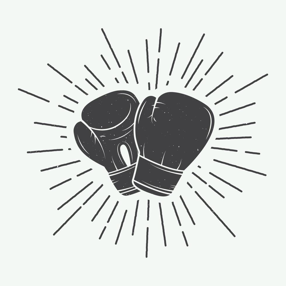 guantes de boxeo en estilo vintage. ilustración vectorial vector